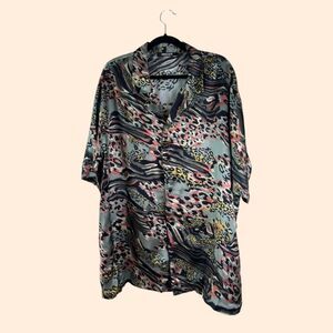 Roberto Cavalli Animal Print Button Down Shirt